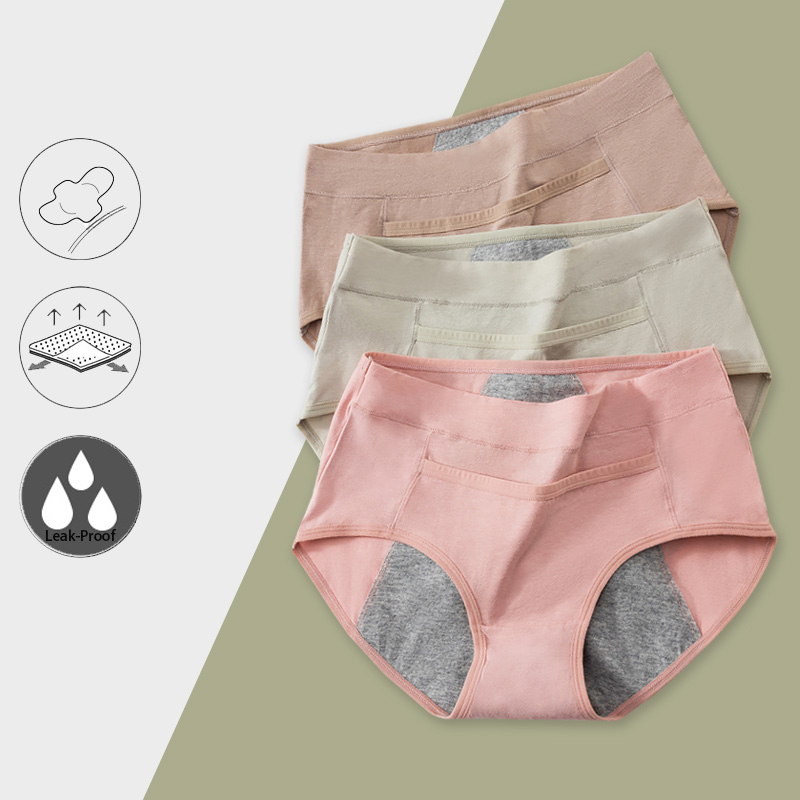 Seamless Underwear Women - Culotte menstruelle en coton anti-fuite, respirante,