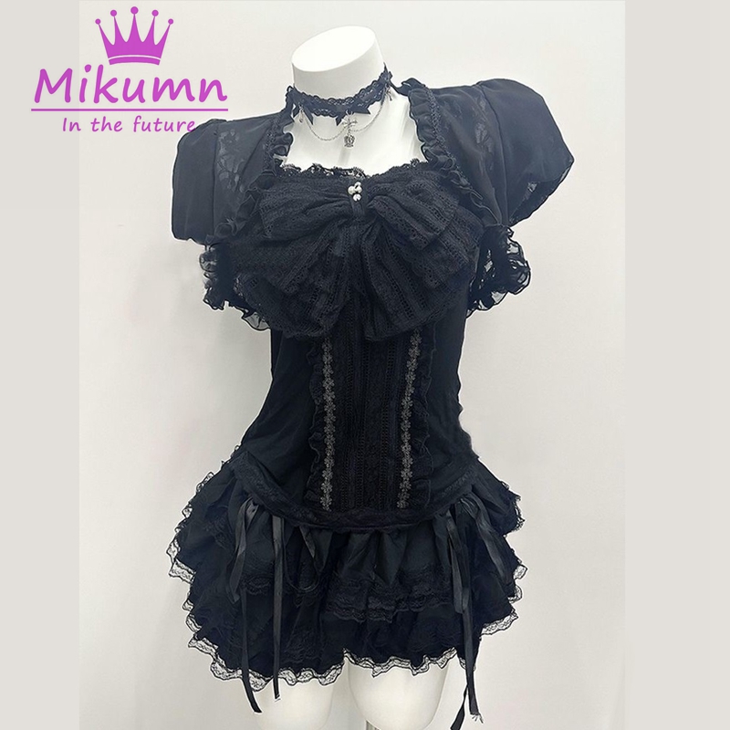 Cami Top Lace - Ensemble 3 pièces en dentelle noire