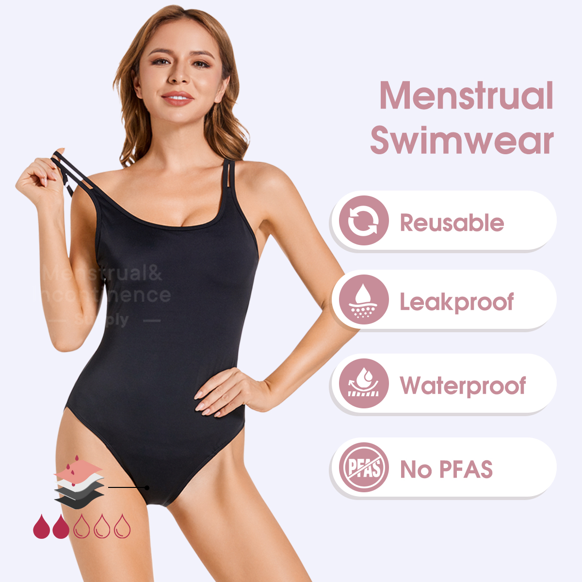 Period Panty Absorbent - Maillot de bain une pièce imperméable