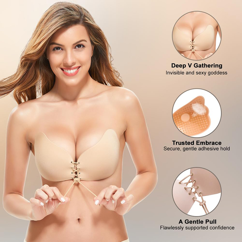 Push Up Bra Padded - 1/2 paires femmes été dos nu