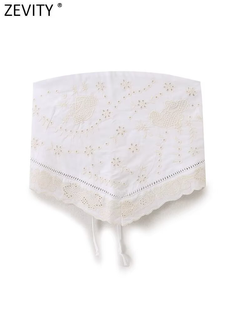 Strapless Bra Backless - Zevity-Chemisier Brodé Sans Bretelles pour Femme,