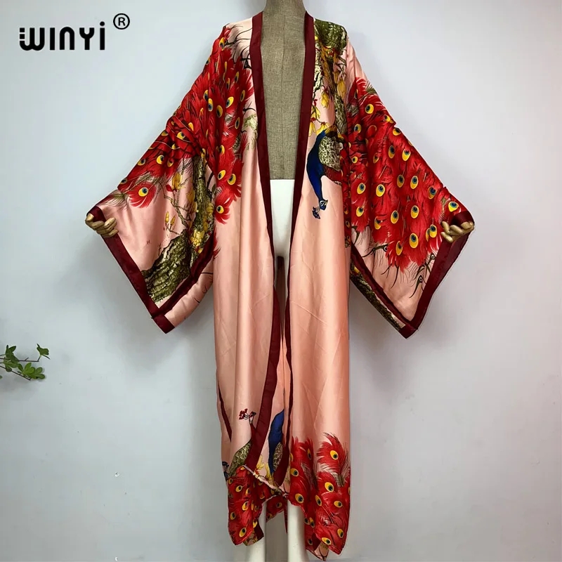 Robe Silk Women - WINYI 2022 Robe Kimono Kaftan d'été