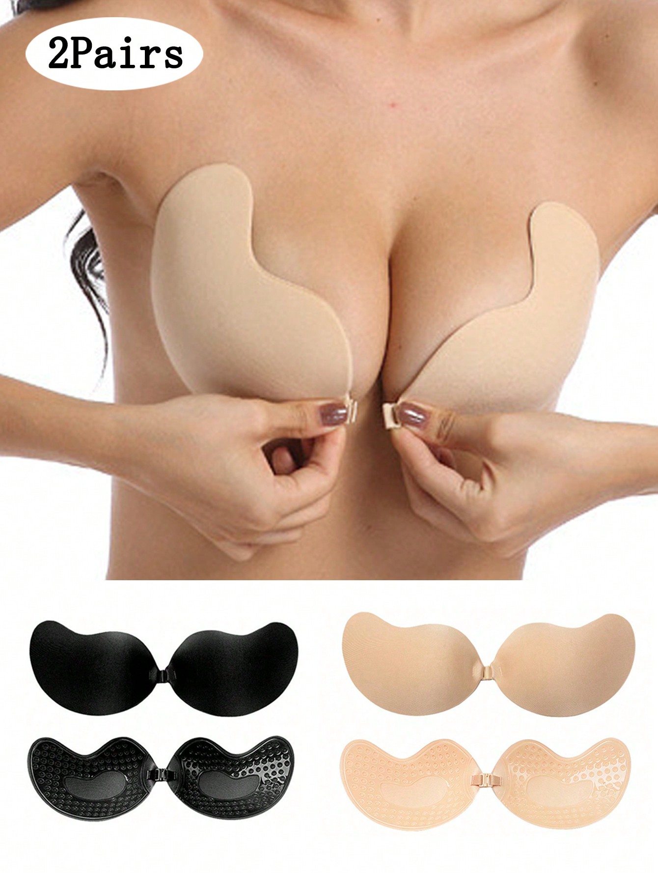 Push Up Bra Padded - Lot de 2 soutiens-gorge invisibles sans