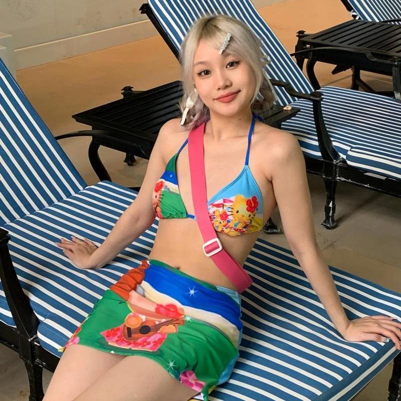 Thong Bikini Women - Maillot de bain Y2K Kawaii Hello