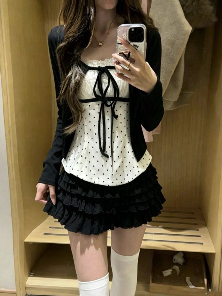 Ensemble 3 pièces mode coréenn - Cami Top Lace avis et prix