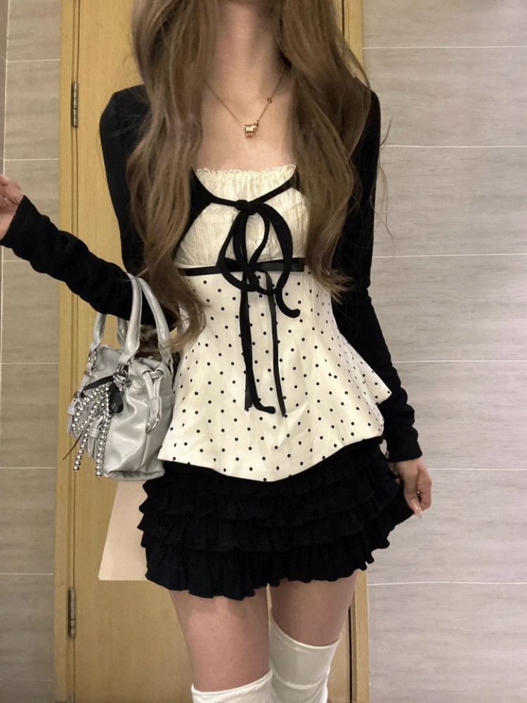 Ensemble 3 pièces mode coréenn - Cami Top Lace avis et prix