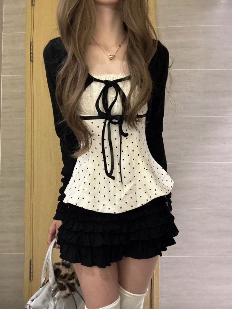 Ensemble 3 pièces mode coréenn - Cami Top Lace avis et prix