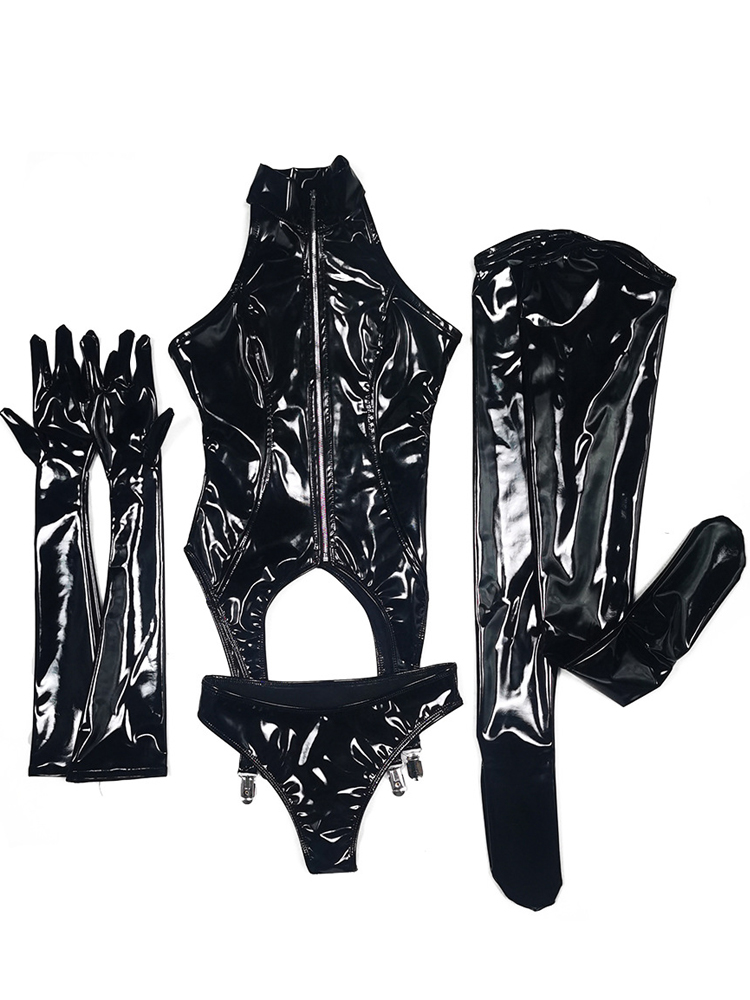 Tenue de cosplay en cuir PU br - Garter Belt Set avis et prix