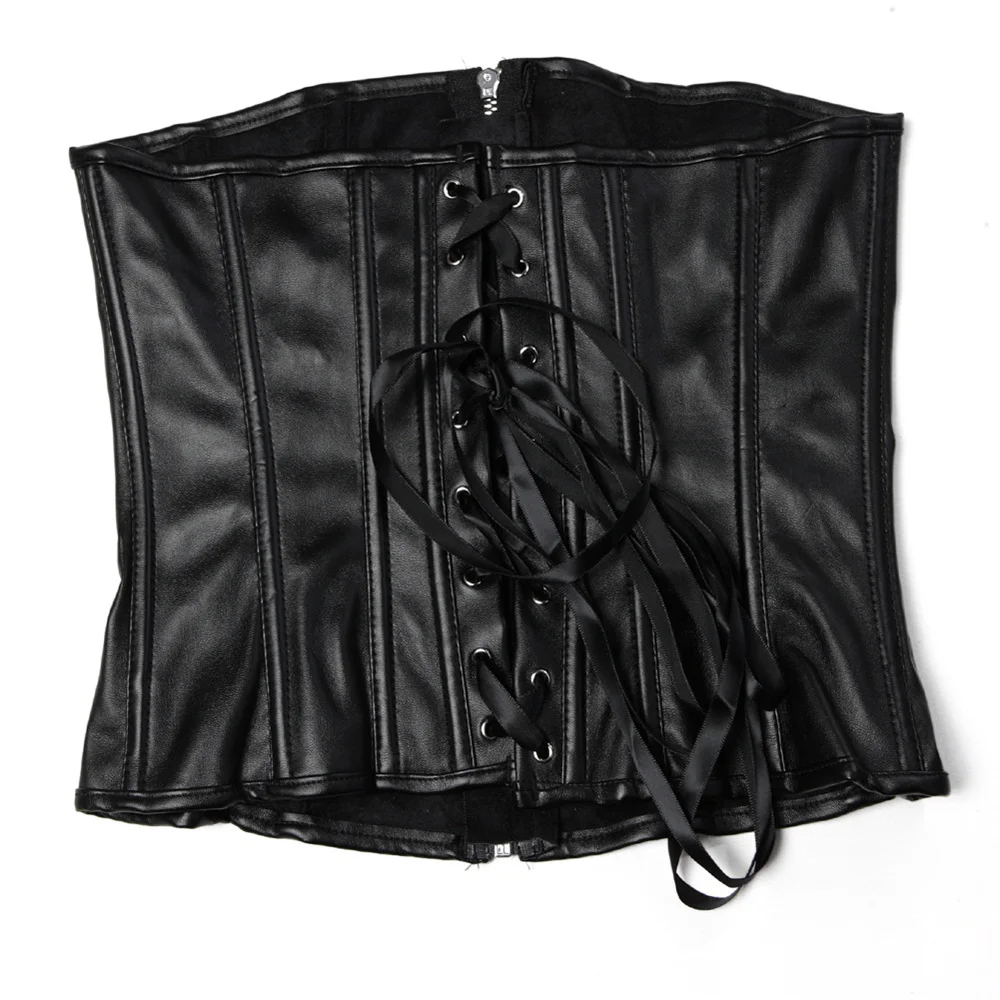 Corset noir court en Faux cuir - Corset Waist Cinch avis et prix