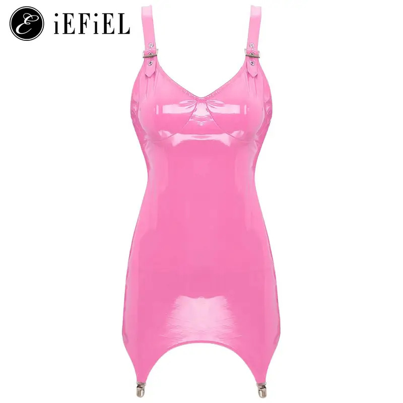 Mini robe en cuir PVC métalliq - Babydoll Chemise Night avis et prix